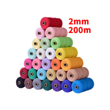 2mm cotton cord rope wall decorative natural twisted macrame cord DIY Braided cotton rope 100meters/roll